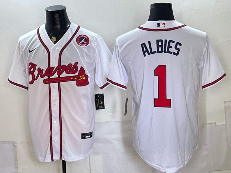 Men 2026 Atlanta Braves #1 Albies white Game Nike MLB Jersey 0805004->atlanta braves->MLB Jersey